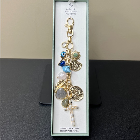 Atterri Accessories - Atterri | Freshwater Pearl Semi Precious Stone Faith Prayer🙏🏽Inspired Bag Charm